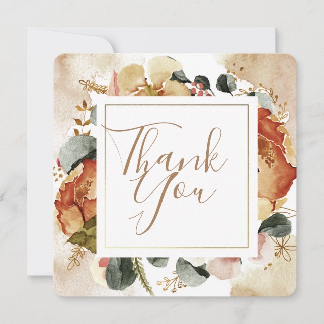 Simple Fall Colors Thank You Card (Front)