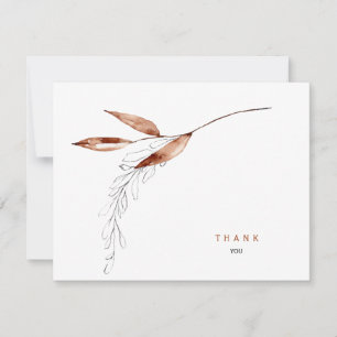 Simple Fall Foliage Funeral Thank You Name Date Card