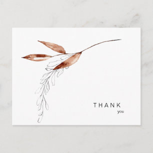 Simple Fall Foliage Funeral Thank You Postcard