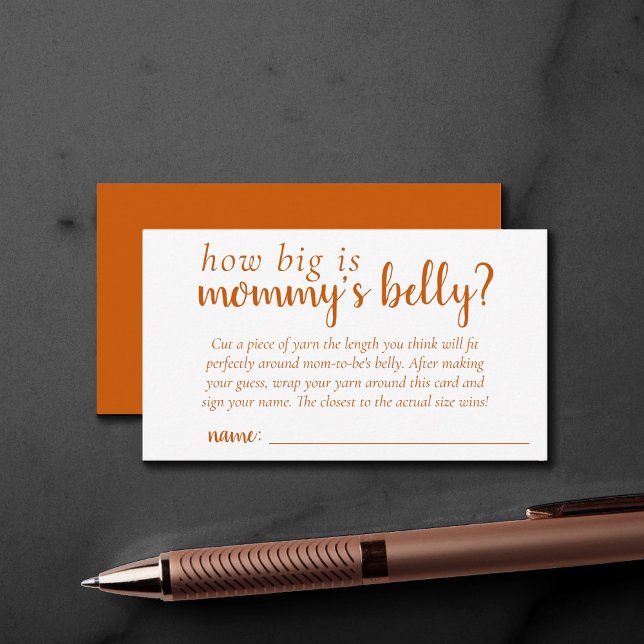 Simple Fall Game | Orange How Big is Mommys Belly Enclosure Card (Creator Uploaded)