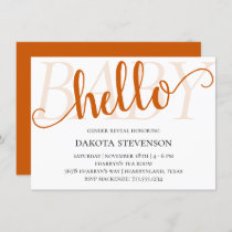 Simple Fall Hello Baby | Burnt Orange Shower Invitation