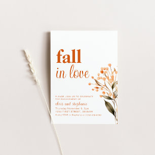 Simple Fall in Love Engagement Party Invite