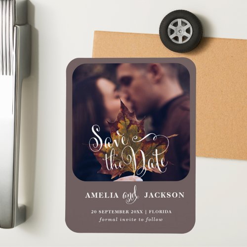 Simple Fall Photo Save the Date Magnet