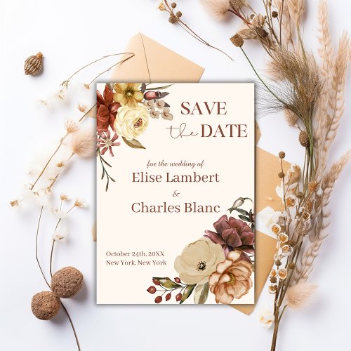 Simple Fall Rustic Wedding Save The Date