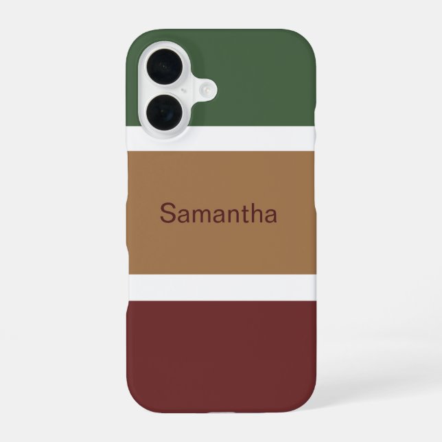 Simple Fall Striped Color Blocks Personalized Iphone Case (Back)
