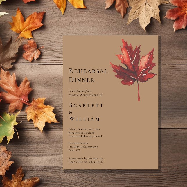 Simple Fall Terracotta Wedding Rehearsal Dinner Invitation (Creator Uploaded)