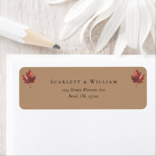 Simple Fall Terracotta Wedding Return Address Label