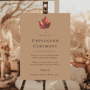 Simple Fall Terracotta Wedding Unplugged Ceremony Foam Board