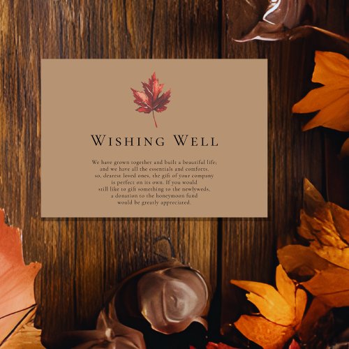 Simple Fall Terracotta Wedding Wishing Well Enclosure Card