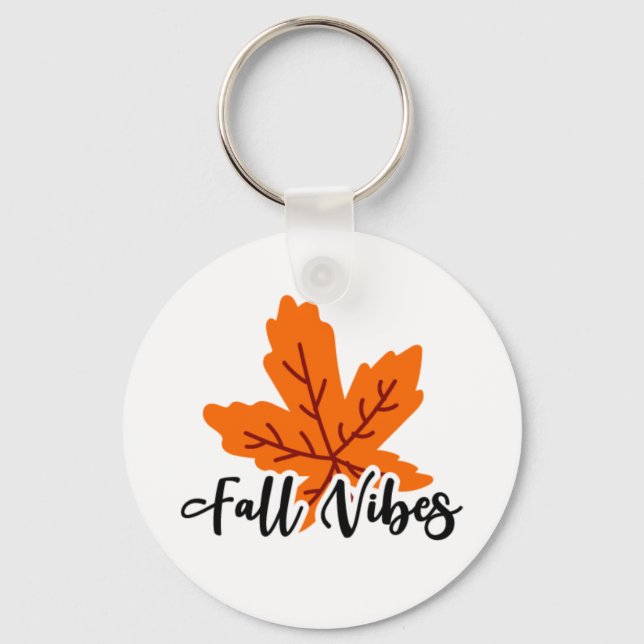 Simple Fall Vibes Print Keychain (Front)