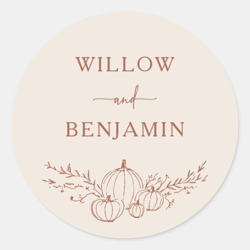 Simple Fall Wedding Sticker
