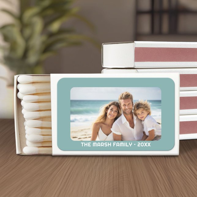 Simple Family 1 Photo Full Coverage - Chunky Text Matchboxes (Custom Matchboxes with Photo Collage)