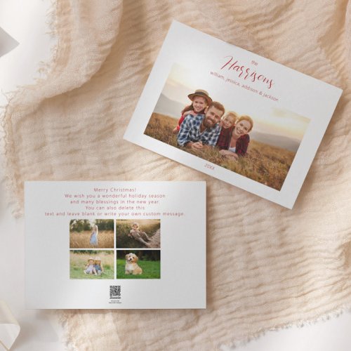 Simple Family Christmas Multi Photo  Holiday Card