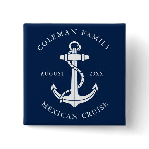 Simple Family Cruise Nautical Boat Anchor Button