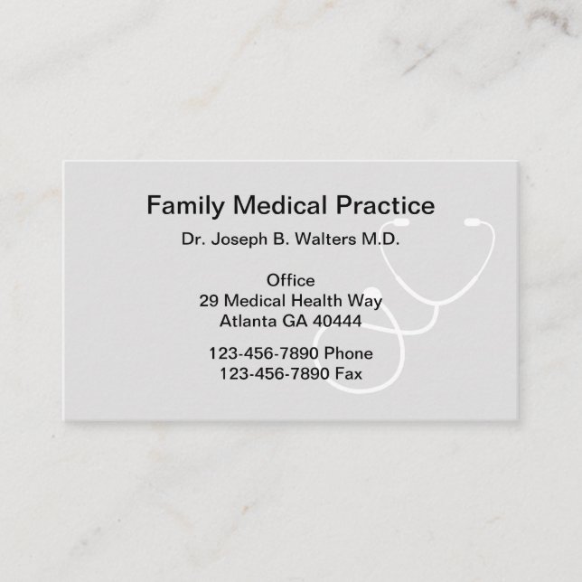 Simple Family Doctor Business Card (Front)