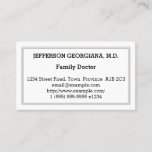 [ Thumbnail: Simple Family Doctor Business Card ]