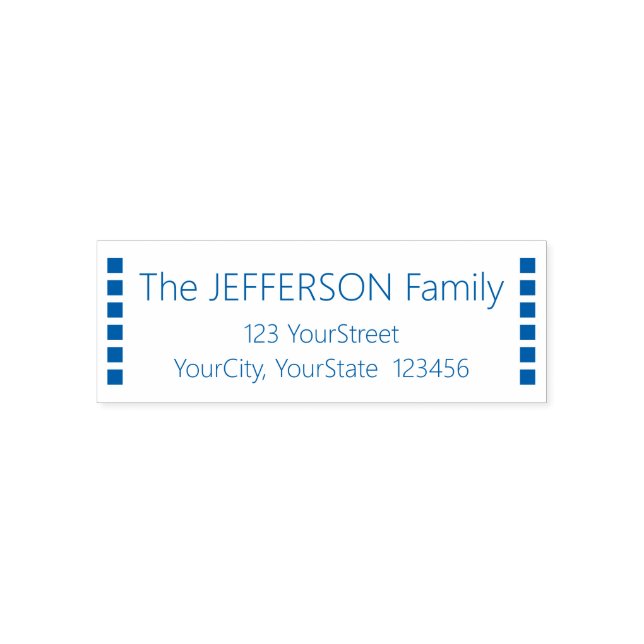 Simple Family Last Name + Address Self-inking Stamp (Design)
