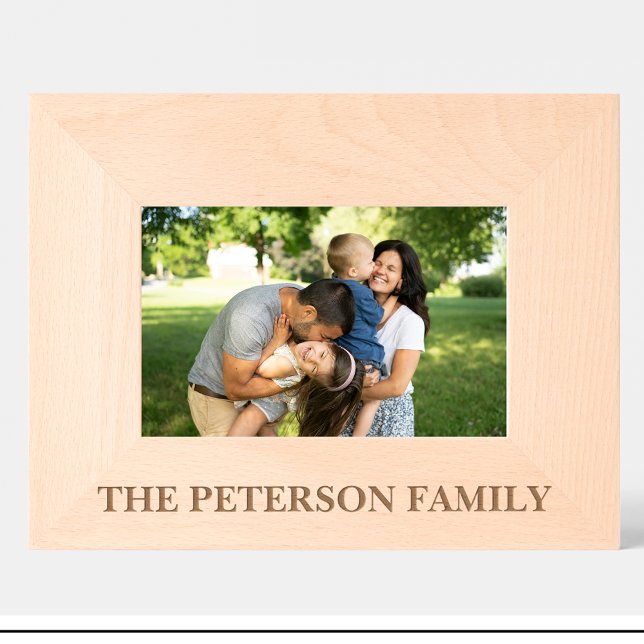 Simple Family Name Engraved Wood Frame Frames (Creator Uploaded)