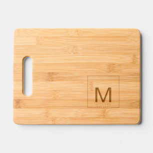 Simple Family Name Monogrammed Etched Chopping Engraved Cutting Board
