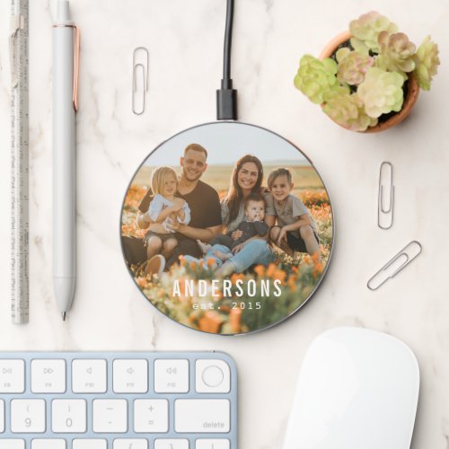 Simple Family Name  Photo Wireless Charger