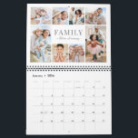 Simple Family Photo Collage Calendar<br><div class="desc">Personalized Family Photo Calendar. Celebrate your favorite moments all year long with this custom family photo calendar featuring a clean and timeless design. The top of each page reads “Family” in bold lettering, and the second line can be customized with a favorite quote, your family names, a special date, or...</div>