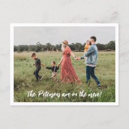 Simple Family Photo Moving Announcement Postcard