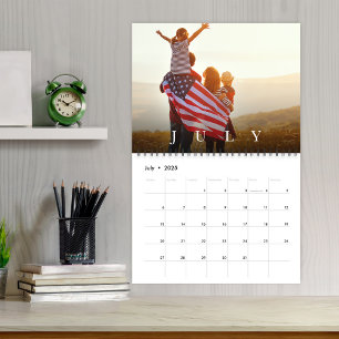 Simple Family Photo Personalized Yearly Calendar