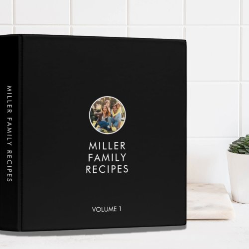 Simple Family Photo Recipe 3 Ring Binder