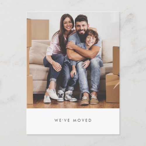 Simple Family Photo Weve Moved New Home Address Postcard