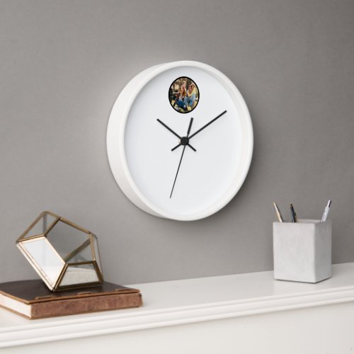 Simple Family Photo White Clock