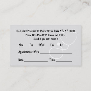 Simple Family Physician Appointment Cards