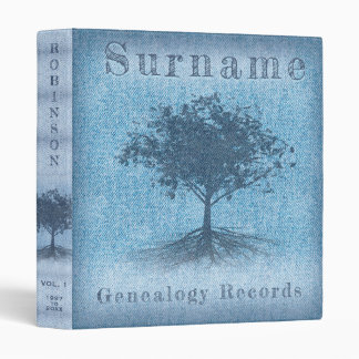 Simple Family Tree Genealogy Records Blue Jeans 3 Ring Binder