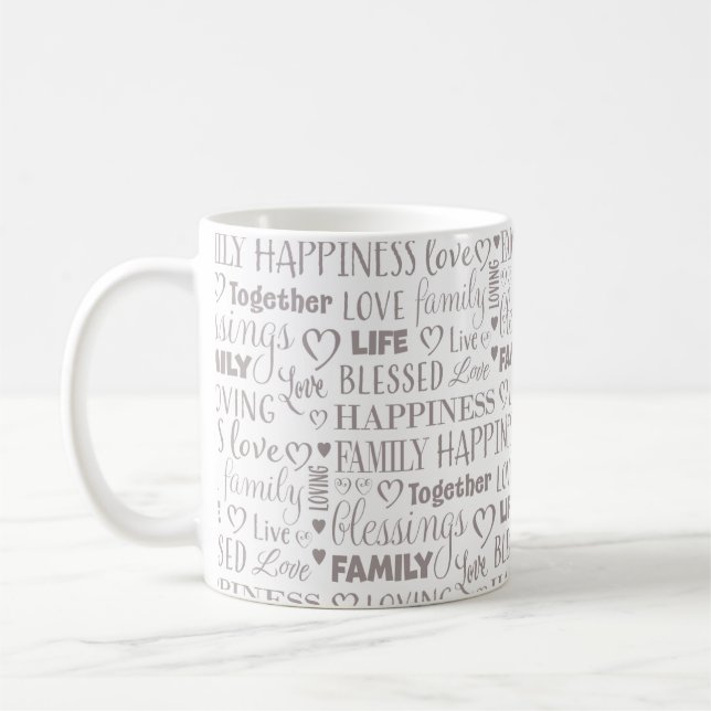 Simple Family Typography Cute Minimalist Coffee Mug (Left)
