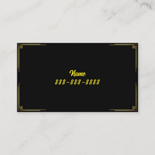 Simple Fancy Name And Number Business Card