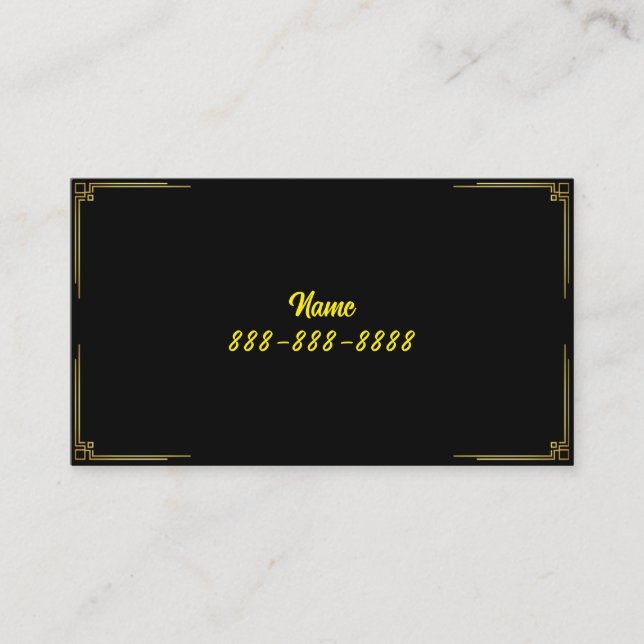 Simple Fancy Name And Number Business Card (Front)