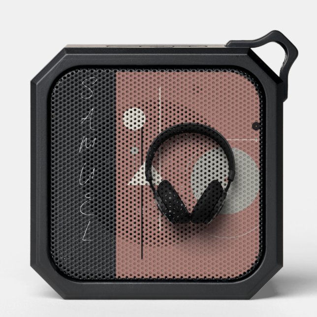 Simple Fancy Script Typography Monogrammed Design Bluetooth Speaker (Front)