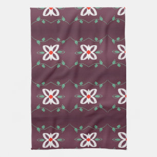 Simple Fancy Tea-Towel With Red and Plum Kitchen Towel