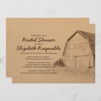 Simple Farm Bridal Shower Invitations | Zazzle