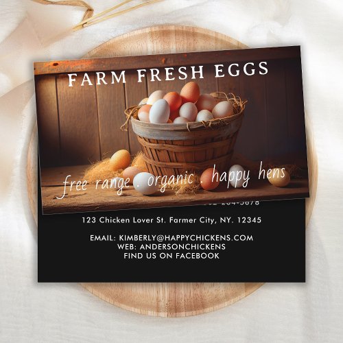 Simple Farm Fresh Eggs Chicken Egg Coop Business Card