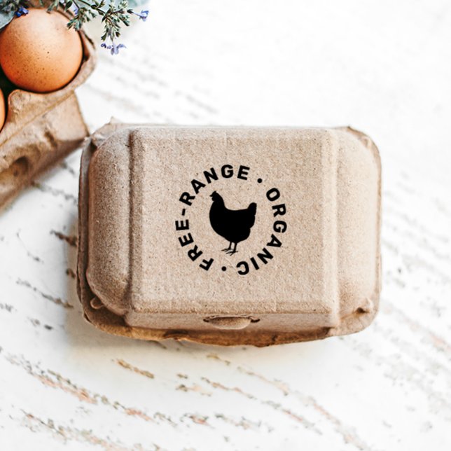 Simple Farm Fresh Eggs Chicken Silhouette Self-inking Stamp (Creator Uploaded)