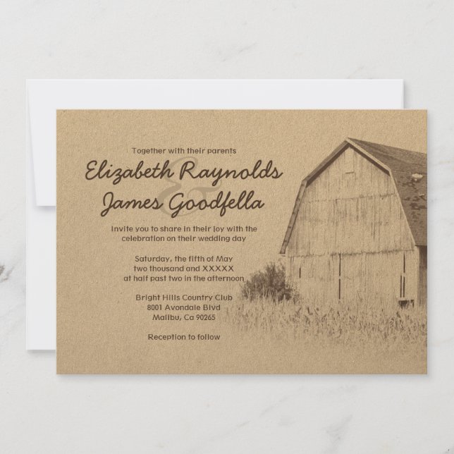 Simple Farm Wedding Invitations (Front)