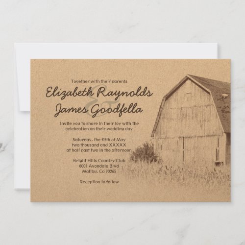 Simple Farm Wedding Invitations