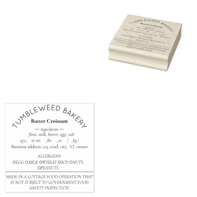Simple Farmers Market Food Rubber Stamp (Stamped)