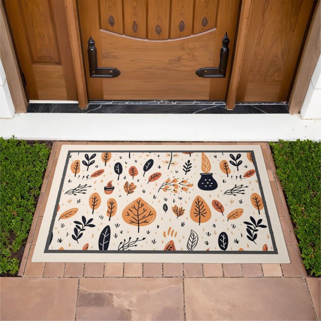 Simple Farmhouse Fall Leaves Foliage Harvest Doormat (Outdoor)