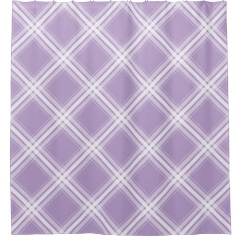Simple Farmhouse Plaid in Lilac Purple Shower Curtain