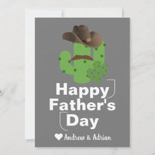 simple father's day, cactus shirt cowboy Mustache Holiday Card