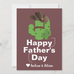 simple father's day, cactus shirt cowboy Mustache Holiday Card