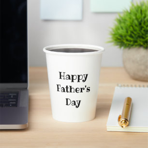 Simple Father's Day Party Black White  Paper Cups
