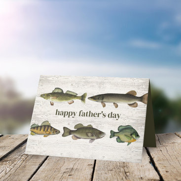 Simple Father's Day Vintage Rustic Fishing Fishing Card