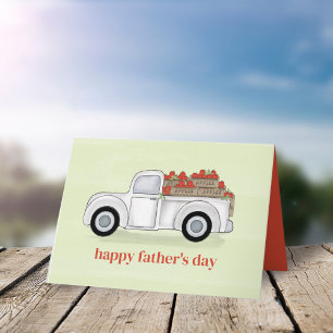Simple Father's Day Vintage Rustic White Truck Card